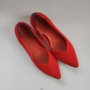 Rothy"s The Point Retired Flame Red Knit Slip On Ballet Flat